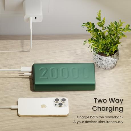 Ambrane Stylo 20K Fast Charging Power Bank, Green-6