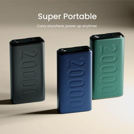 Ambrane Stylo 20K Fast Charging Power Bank, Green-7