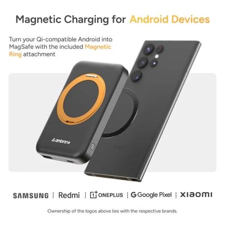 Ambrane Aerosync Mount 10000 mAh Wireless Power Bank, Black-3