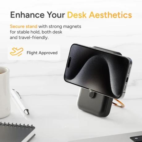 Ambrane Aerosync Mount 10000 mAh Wireless Power Bank, Black-6
