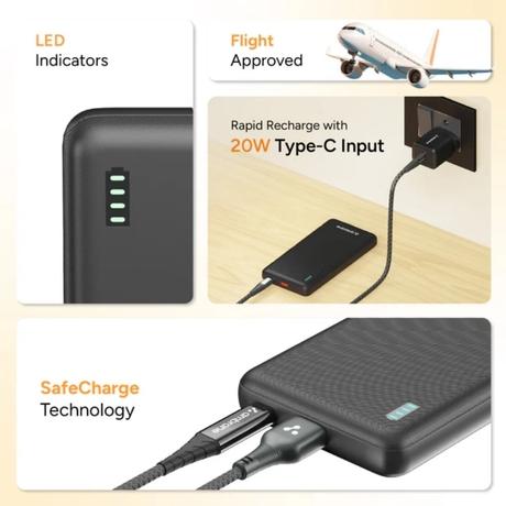 Ambrane Xtreme 10000 mAh 22.5 W Power Bank, Black-4