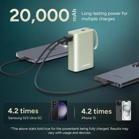 Ambrane MiniCharge20 22.5 Watt 20000 mAH Power Bank, Black-4
