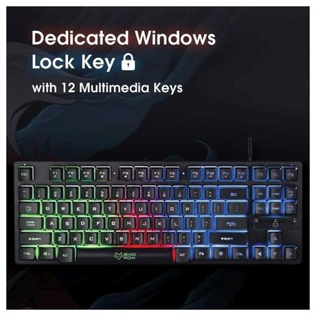 Amkette EvoFox Fireblade TKL Wired Gaming Keyboard-5