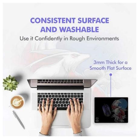 Amkette EvoFox Falcon X35 Square Microfibre, Rubber Cloth Surface Mouse Pad-5