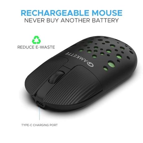 Amkette Hush Pro Spectra Rechargeable Wireless Mouse, Black-1