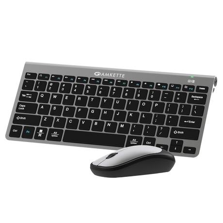 Amkette Wi-Key Mini Wireless Keyboard and Mouse Combo, Grey-0