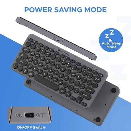 Amkette Optimus 4 in 1 Bluetooth Wireless Keyboard, Grey-2