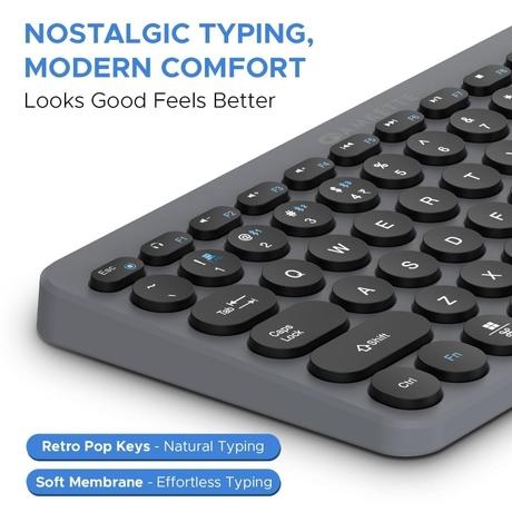 Amkette Optimus 4 in 1 Bluetooth Wireless Keyboard, Grey-5