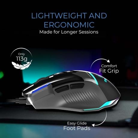 Evofox Blaze Wired Gaming Mouse, Grey-5