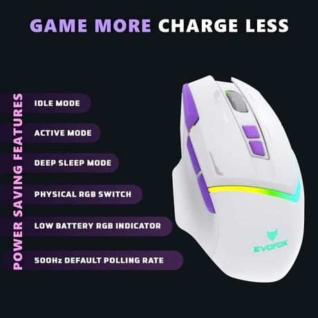 Evofox Banshee Rechargeable Wireless Gaming Mouse, White