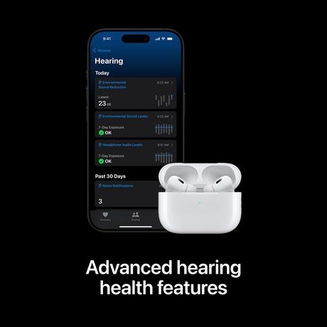 Apple Airpods Pro (2nd Gen-USB-C type) with MagSafe Charging Case True Wireless, with Active Noise Cancellation, Touch control, IP54 Dust, Sweat and water resistant, Bluetooth v5.3, Upto 30 hrs of playtime, White-4