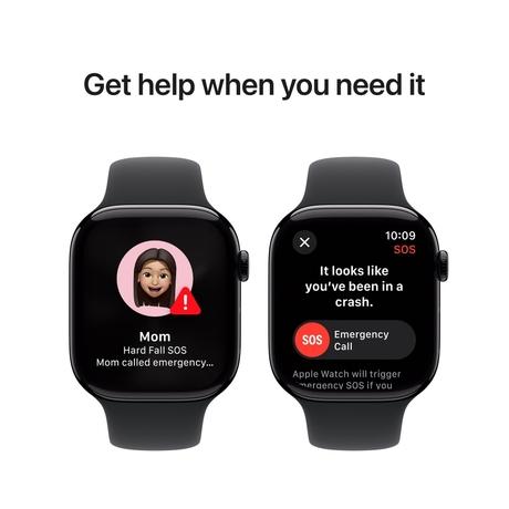 Apple Watch Series 10 GPS + Cellular 46 mm Jet Black Aluminium Case with Black Sport Band - M/L-6