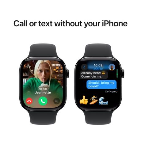 Apple Watch Series 10 GPS + Cellular 46 mm Jet Black Aluminium Case with Black Sport Band - M/L-7