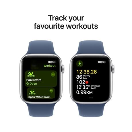 Buy Apple Watch SE GPS 44 mm Silver Aluminium Case with Denim