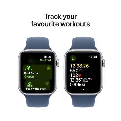 Buy Apple Watch SE GPS 44 mm Silver Aluminium Case with Denim
