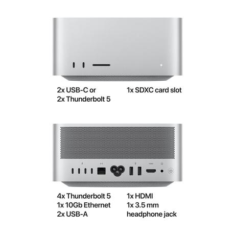 Apple MU963HNA Mac Studio (M4 Max Chip/14 CPU, 32 GPU/36 GB/512 GB SSD/MacOS Sequoia), Silver-3