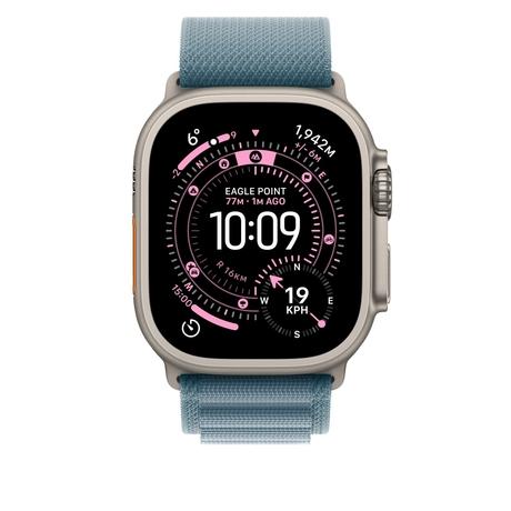 Apple Watch 49 mm Light Blue Alpine Loop Natural Titanium Finish - (M)-2