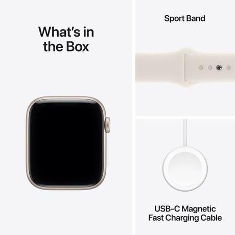 Apple Watch SE 3 GPS 44 mm Starlight Aluminium Case with Starlight Sport Band - M/L-8