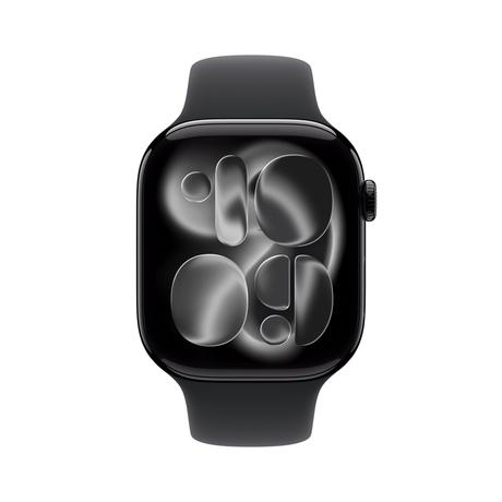 Apple Watch Series 11 GPS 46 mm Jet Black Aluminium Case with Black Sport Band - M/L-1