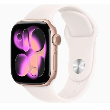 Apple Watch Series 11 GPS + Cellular 42 mm Rose Gold Aluminium Case with Light Blush Sport Band - S/M-0