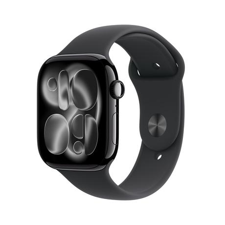 Apple Watch Series 11 GPS + Cellular 46 mm Jet Black Aluminium Case with Black Sport Band - M/L-0