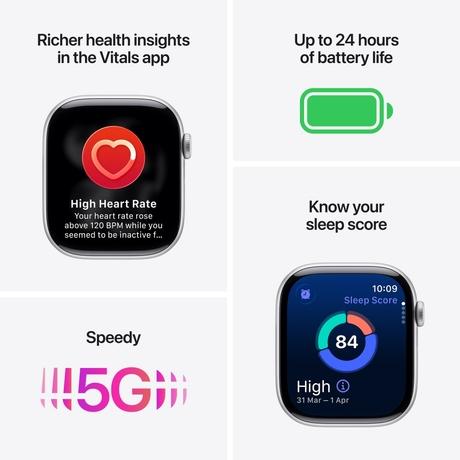 Apple Watch Series 11 GPS + Cellular 46 mm Jet Black Aluminium Case with Black Sport Band - M/L-2