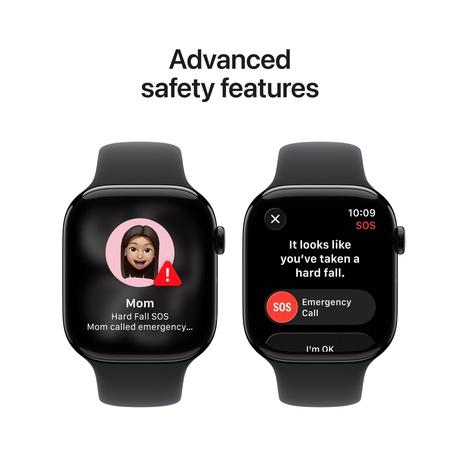 Apple Watch Series 11 GPS + Cellular 46 mm Jet Black Aluminium Case with Black Sport Band - M/L-5