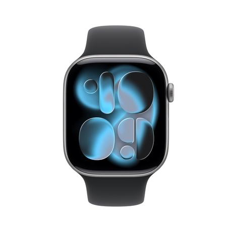 Apple Watch Series 11 GPS + Cellular 46 mm Space Grey Aluminium Case with Black Sport Band - M/L-1