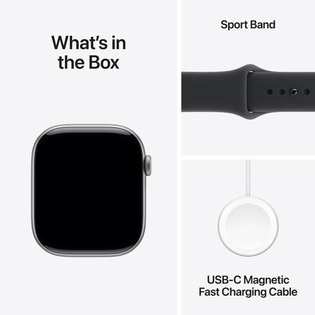 Apple Watch Series 11 GPS + Cellular 46 mm Space Grey Aluminium Case with Black Sport Band - M/L-8
