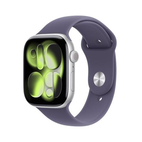 Apple Watch Series 11 GPS + Cellular 46 mm Silver Aluminium Case with Purple Fog Sport Band - M/L-0