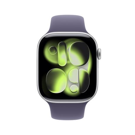 Apple Watch Series 11 GPS + Cellular 46 mm Silver Aluminium Case with Purple Fog Sport Band - M/L-1