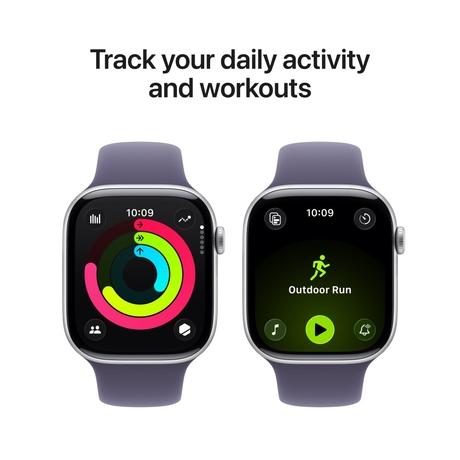 Apple Watch Series 11 GPS + Cellular 46 mm Silver Aluminium Case with Purple Fog Sport Band - M/L-3