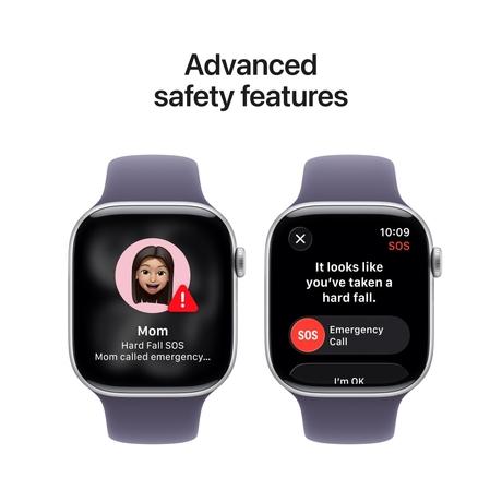 Apple Watch Series 11 GPS + Cellular 46 mm Silver Aluminium Case with Purple Fog Sport Band - M/L-5
