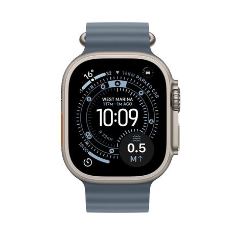 Apple Watch Ultra 3 GPS + Cellular 49 mm Natural Titanium Case with Anchor Blue Ocean Band-1