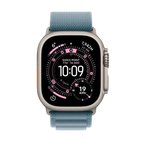 Apple Watch Ultra 3 GPS + Cellular 49 mm Natural Titanium Case with Light Blue Alpine Loop - Medium-1