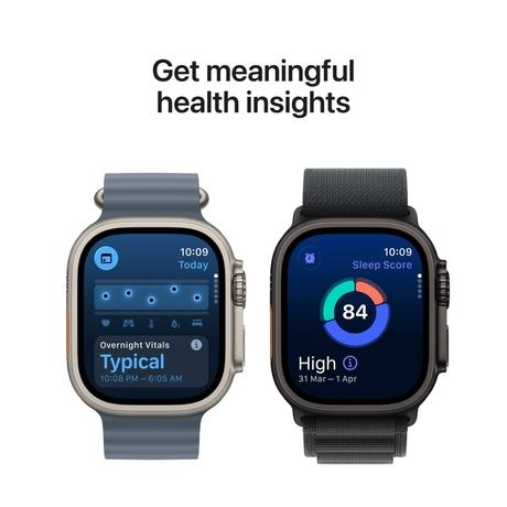 Apple Watch Ultra 3 GPS + Cellular 49 mm Natural Titanium Case with Blue/Bright Blue Trail Loop - S/M-6