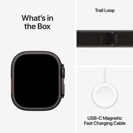 Apple Watch Ultra 3 GPS + Cellular 49 mm Black Titanium Case with Black/Charcoal Trail Loop - M/L-7
