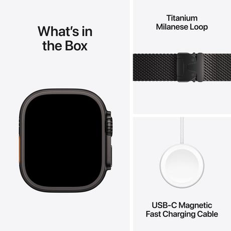 Apple Watch Ultra 3 GPS + Cellular 49 mm Black Titanium Case with Black Titanium Milanese Loop - Large-7