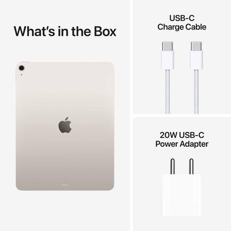 Apple iPad Air M4 32.78 cm (13 inch) Wi-Fi Tablet, 1 TB, Starlight, 2026, MH654HN/A-10