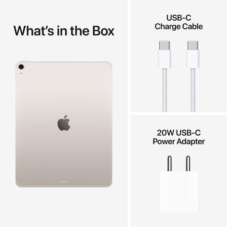 Apple iPad Air M4 32.78 cm (13 inch) Wi-Fi + Cellular Tablet, 1 TB, Starlight (2026), MH9U4HN/A-10