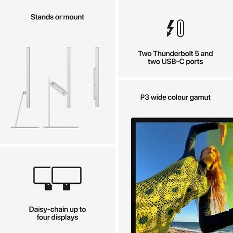 Apple Studio Display 68.29 cm (27 inch) with Nano-texture Glass, Tilt adjustable stand, MFF24HN/A, Glossy Matte-7