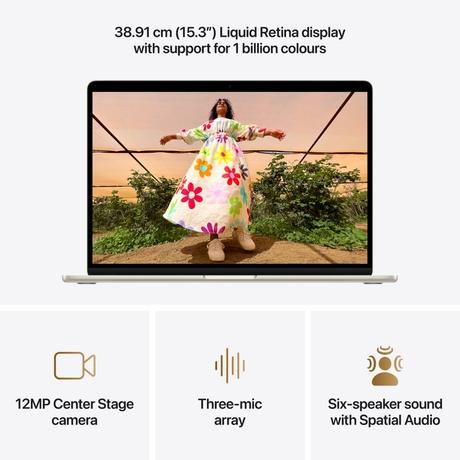 Apple MDVE4HN/A MacBook Air (Apple M5 Chip/16 GB/1 TB SSD/macOS/Liquid Retina), 38.91 cm (15.3 inch), Starlight-5