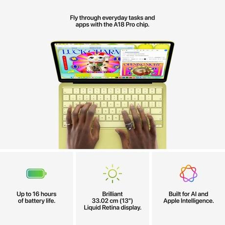 Apple MHFE4HN/A MacBook Neo (Apple A18 Pro Chip/8 GB/512 GB SSD/macOS/Liquid Retina), 33.02 cm (13 inch), Citrus-9