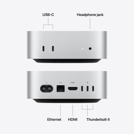 Apple MHQM4HN/A Mac Mini (Apple M6 Chip 12 CPU,12 GPU/24 GB/512 GB SSD/Mac OS Tahoe), Silver-3