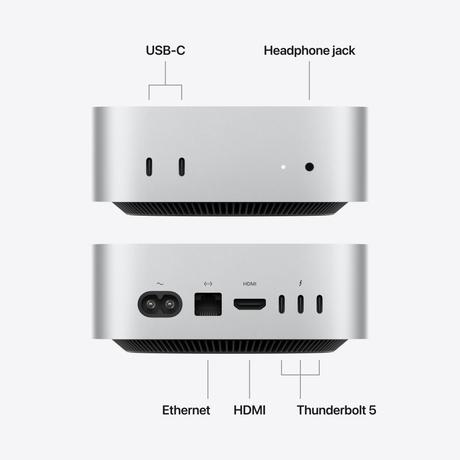 Apple MHQN4HN/A Mac Mini (Apple M5 Pro Chip 15 CPU,16 GPU/24 GB/512 GB SSD/Mac OS Tahoe), Silver-4