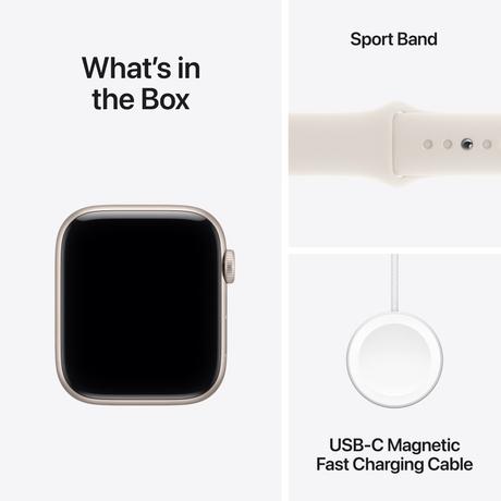 Apple Watch SE 3 GPS 44 mm Starlight Aluminium Case with Sand Sport Band - S/M-8