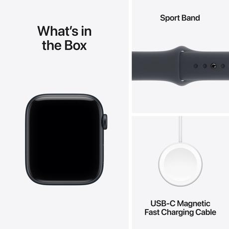 Apple Watch SE 3 GPS + Cellular 44 mm Midnight Aluminium Case with Navy Blue Sports Band - S/M-8