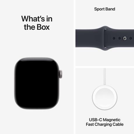 Apple Watch Series 12 42 mm GPS Space Grey Aluminium Case with Navy Blue Sport Band - M/L-8