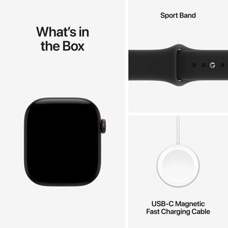 Apple Watch Series 12 42 mm GPS Black Aluminium Case with Black Sport Band - M/L-8