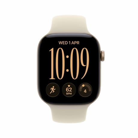 Apple Watch Series 12 GPS 46 mm Light Gold Aluminium Case with Sand Sport Band - S/M-2